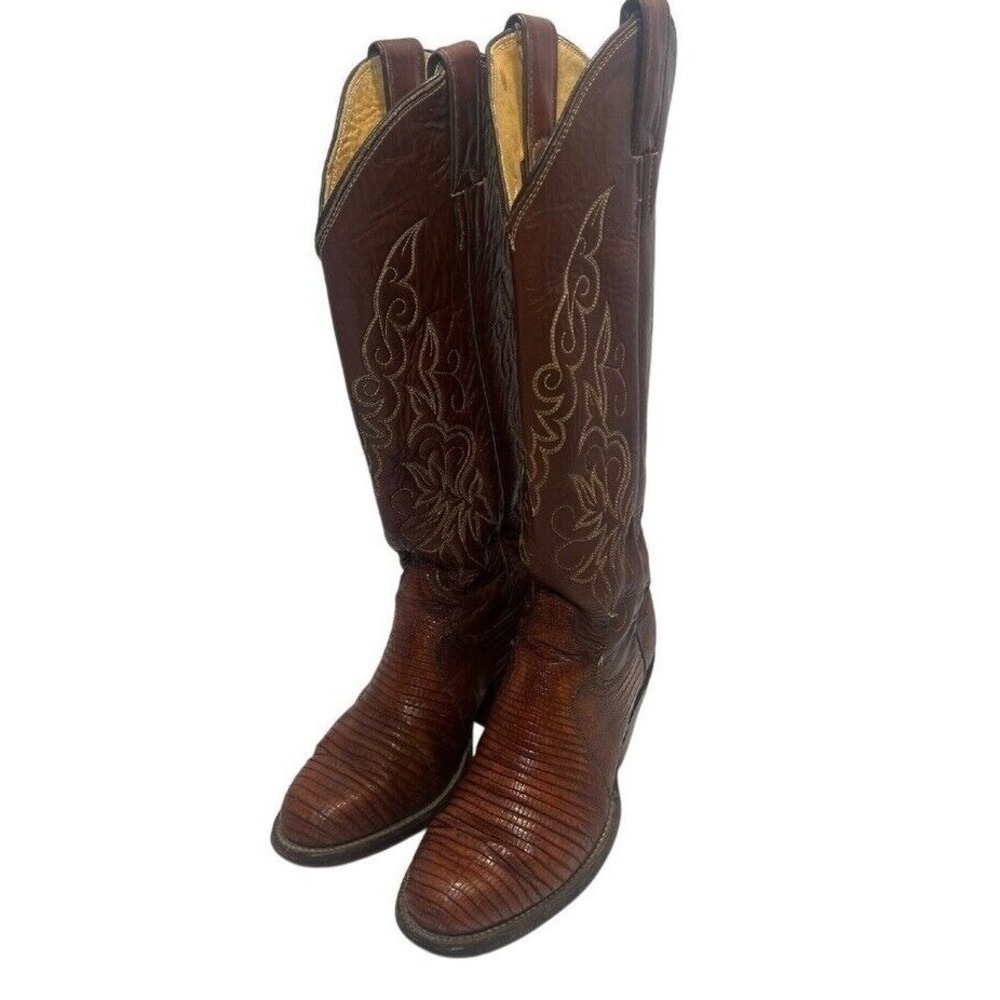 Justin Boots Iguana‎ Lizard Leather Riding Western Cowboy Woman's 6B 3775 Read